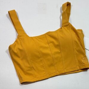 Mustard Yellow Cropped Tank Top